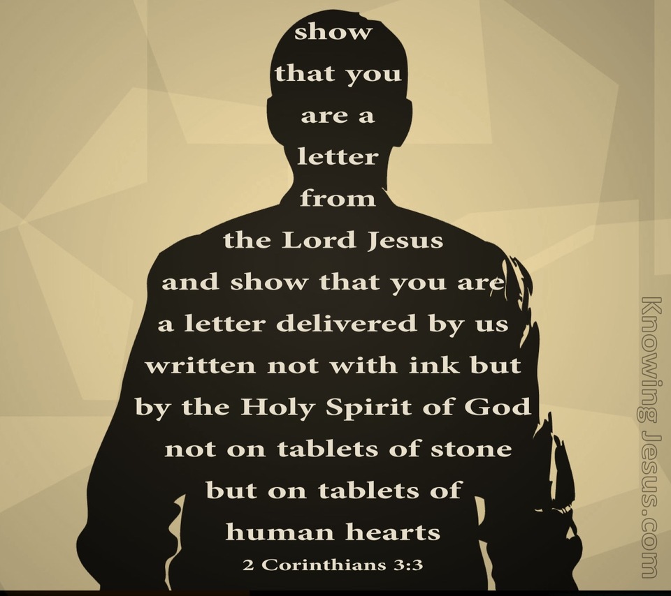 2 Corinthians 3:3 Letters Written On The Heart (black)